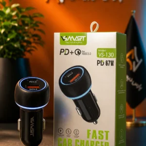 شارژر فندکی خودرو VSMART مدل VS-130 توان 67 وات | PD 3.0 و QC 3.0