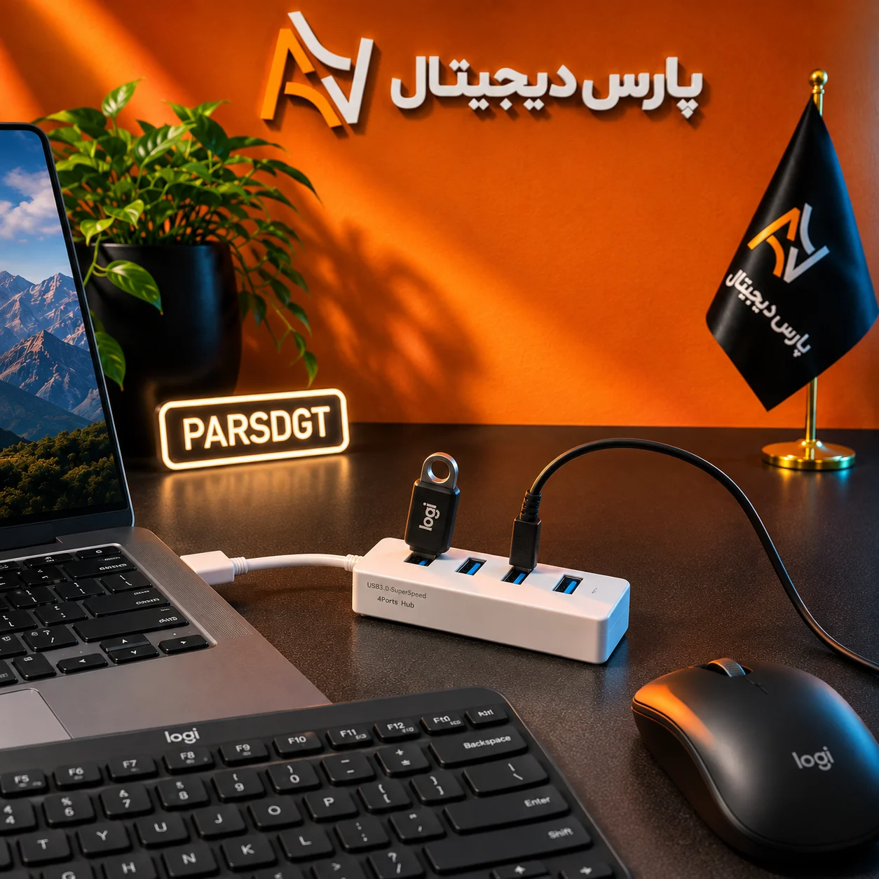 هاب USB 3.0 چهار پورت مدل 4-Port USB 3.0 Hub | سرعت 5Gbps - تصویر 4
