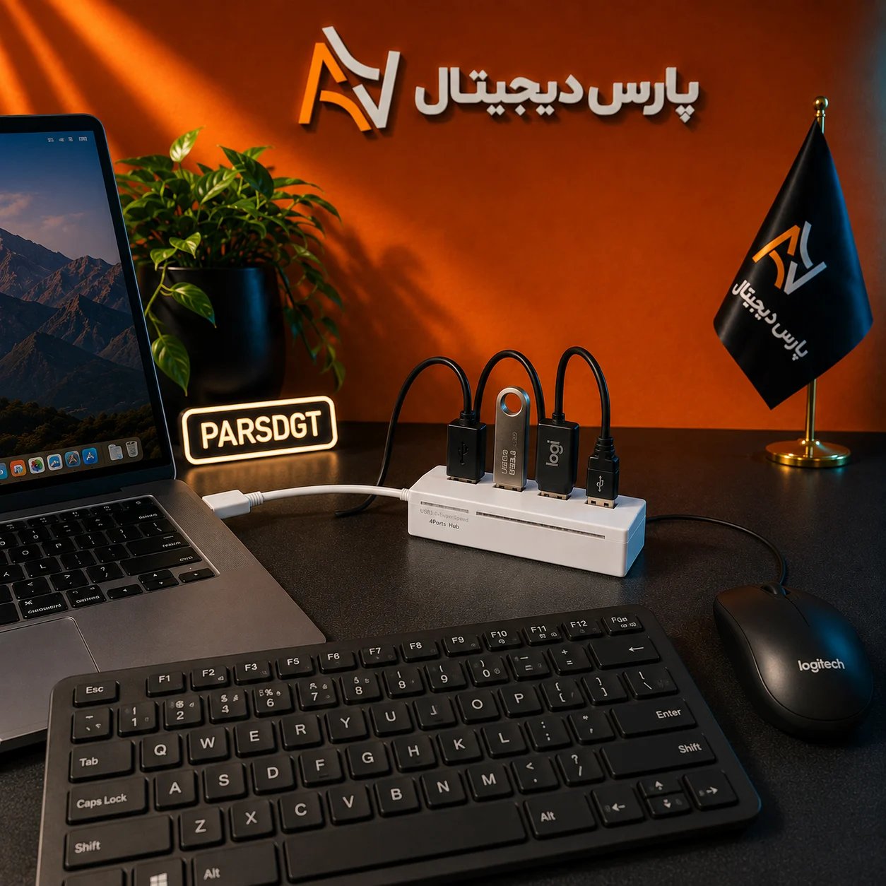 هاب USB 3.0 چهار پورت مدل 4-Port USB 3.0 Hub | سرعت 5Gbps - تصویر 2