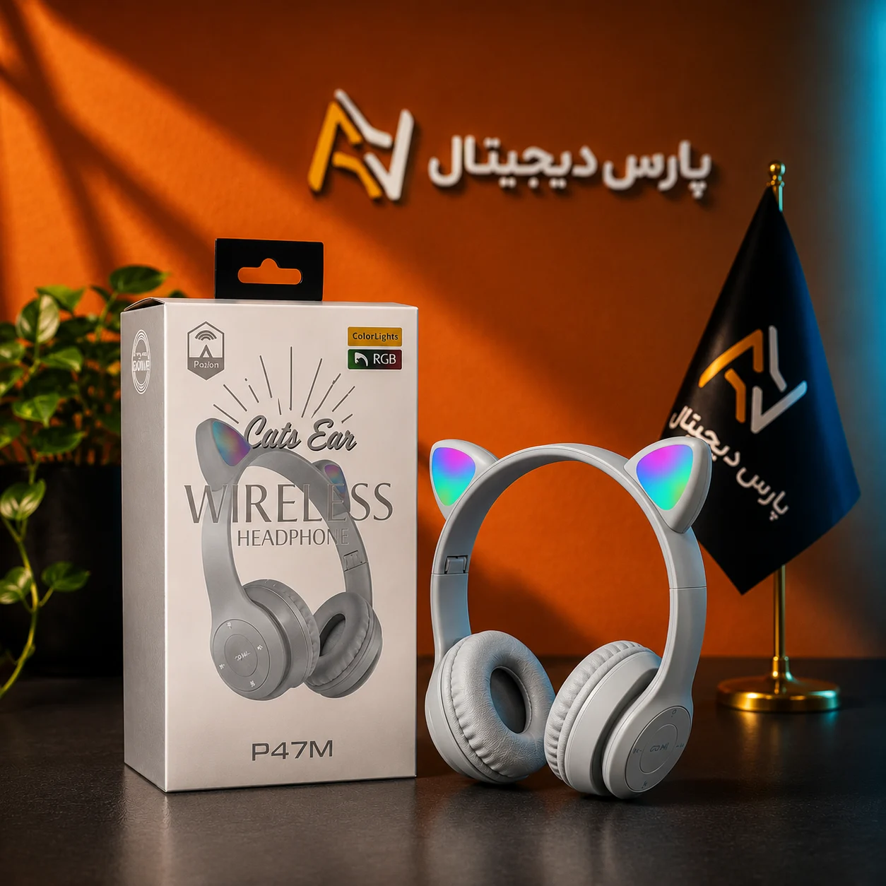 هدفون بلوتوثی P47M با نورپردازی RGB - تصویر 2