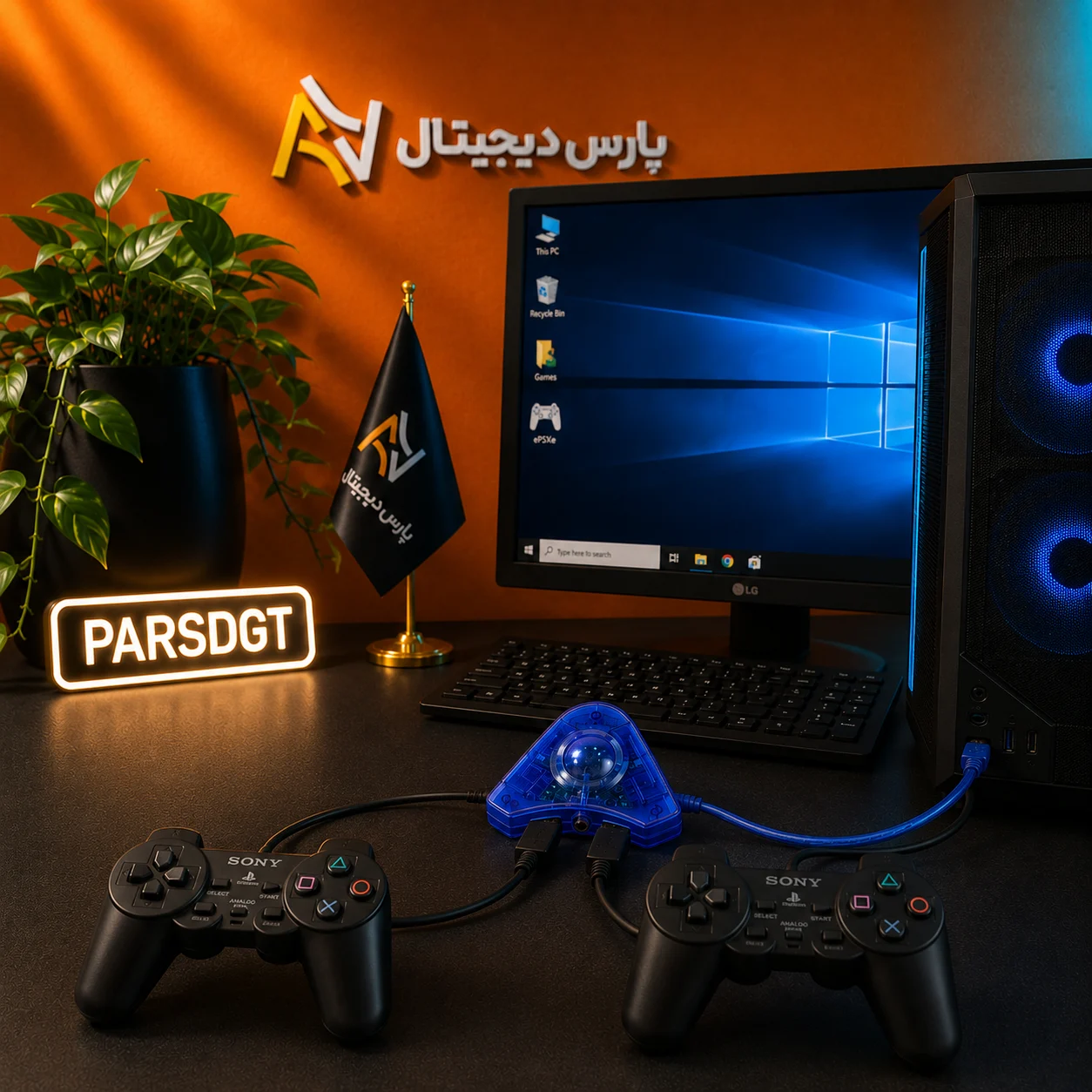 مبدل USB دسته پلی استیشن 1 و 2 به کامپیوتر مدل PU-302 (دو پورت) - تصویر 5