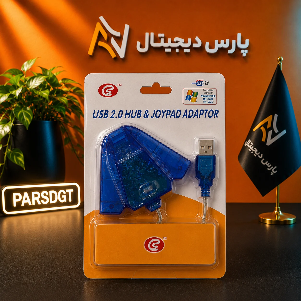 مبدل دسته PS1/PS2 به USB همراه هاب 3 پورت USB 2.0 مدل PU303