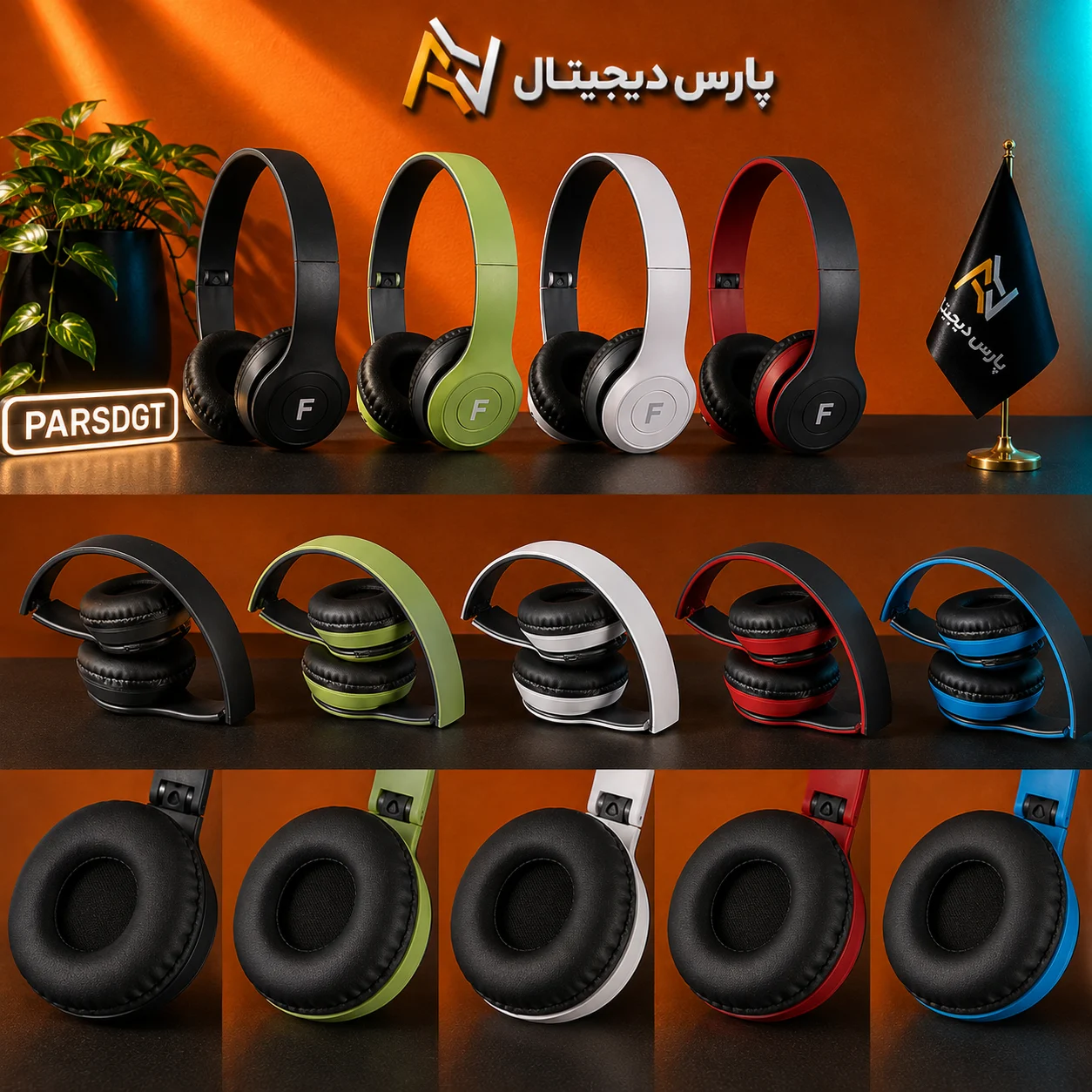 هدفون بیسیم F365 با بلوتوث 5.0، رادیو FM و پشتیبانی از کارت حافظه - تصویر 2